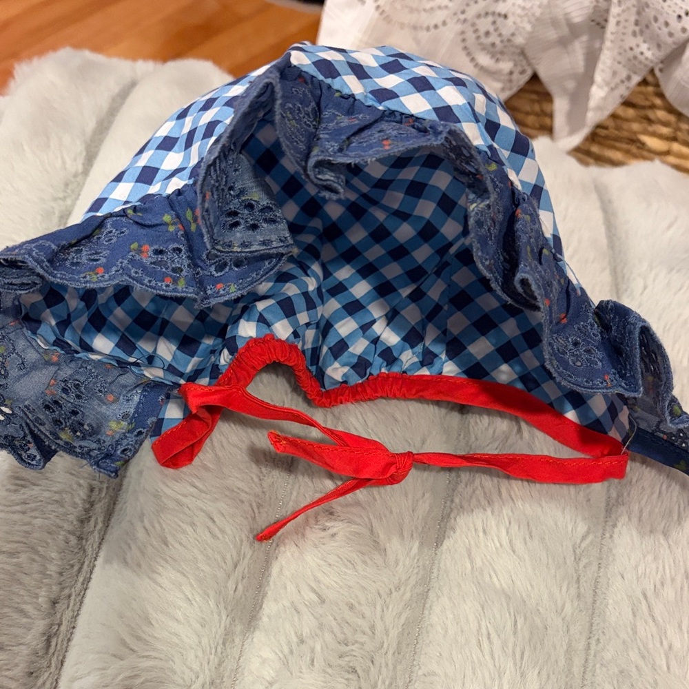 Matilda Jane Blue and Red Baby Sun Hat